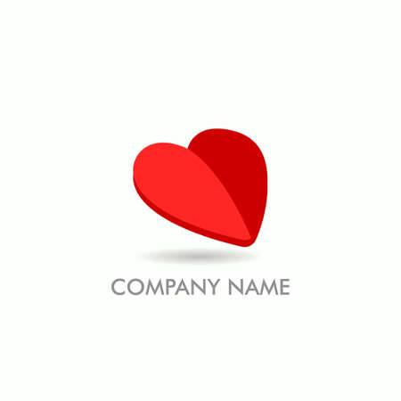 love heart vector logoのイラスト素材