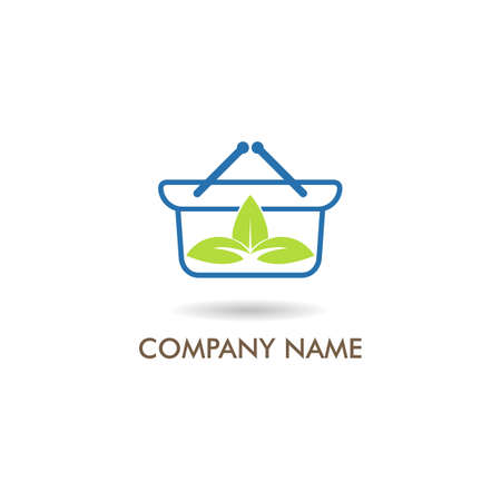 Green leaf shopping cart vector icon illustration.のイラスト素材