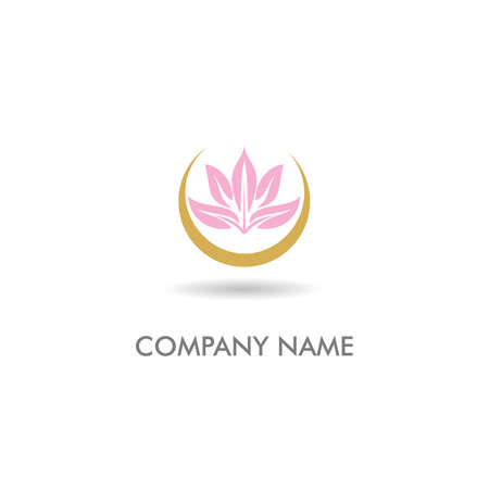 A lotus flower beauty logo on plain backgroundのイラスト素材