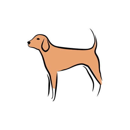 Hand drawn dog vector icon. Vector illustration design.のイラスト素材