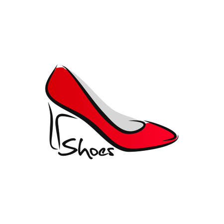Red shoe icon cartoon vector imageのイラスト素材