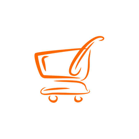 Flat design shopping cart vector image.のイラスト素材