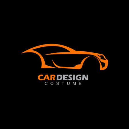 Car design icon illustration on black background.のイラスト素材