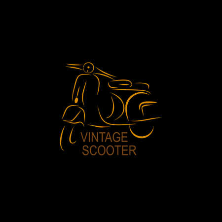 Scooter vintage vector icon.のイラスト素材