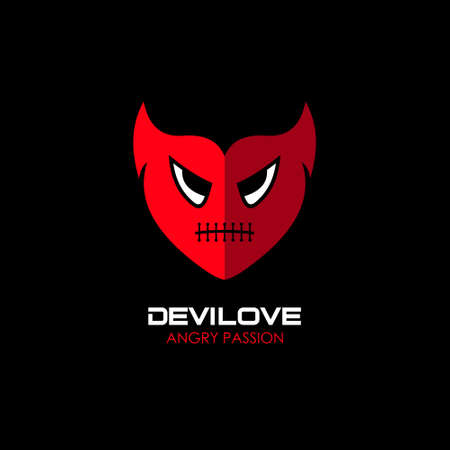 Love evil vector logo.