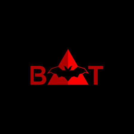 Bat icon on dark backgroundのイラスト素材