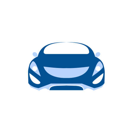 Blue car  design element,  front view illustration.のイラスト素材