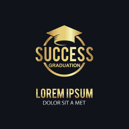 Gold success education logoのイラスト素材