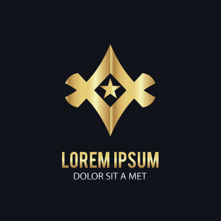 Star gold triangle logoのイラスト素材