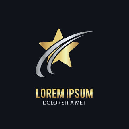 Gold star loop abstract logoのイラスト素材