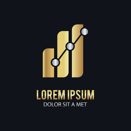 business finance increase gold logoのイラスト素材