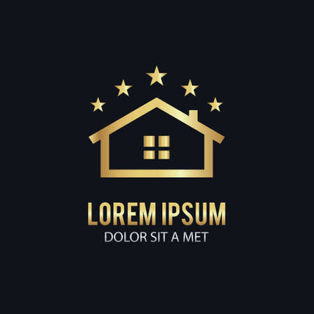 gold star house logoのイラスト素材