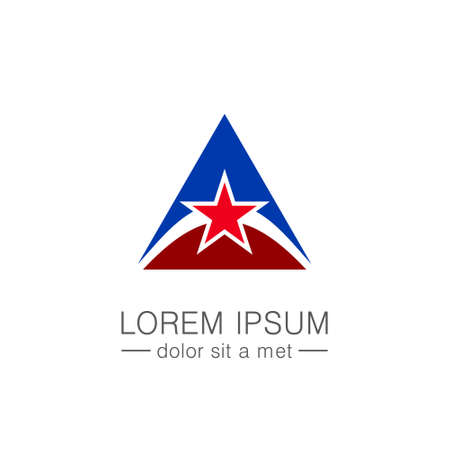 Triangle star company logoのイラスト素材