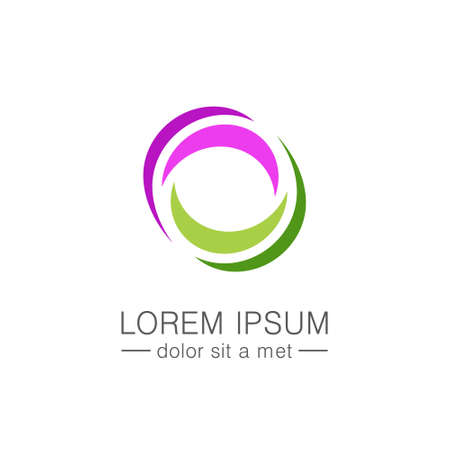 circle curve color logoのイラスト素材