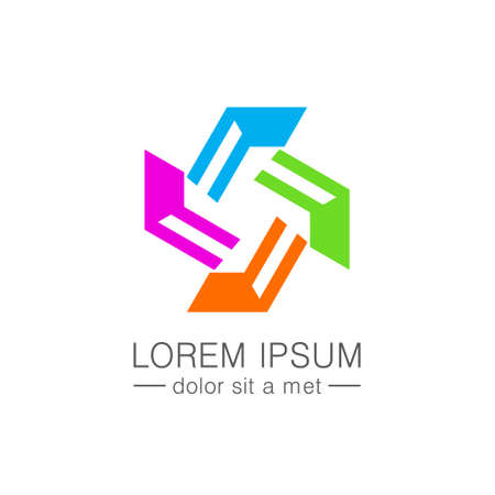 circle colorful shape logoのイラスト素材