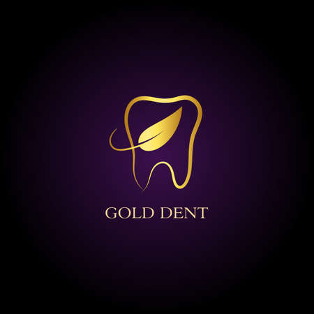 gold dental tooth logoのイラスト素材