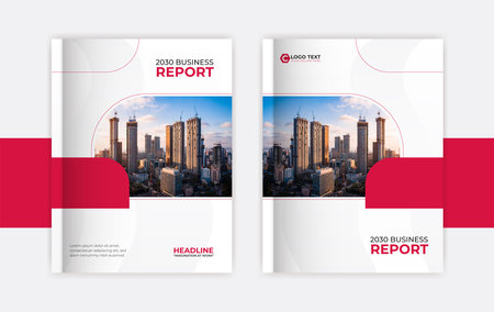 Red book cover and annual report, brochure and poster design templateのイラスト素材