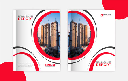 Red book cover and annual report, brochure and poster design templateのイラスト素材