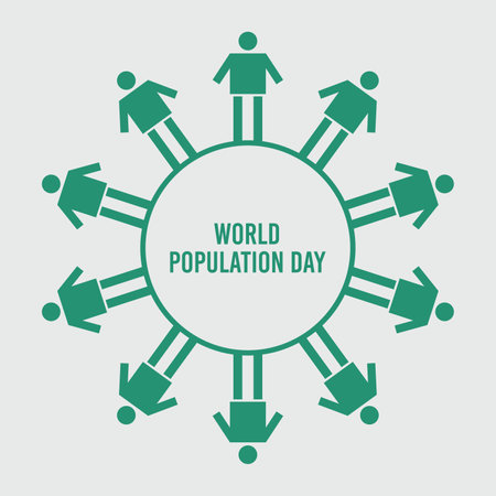 World Population Day concept with people icons over gray background. vector illustrationのイラスト素材