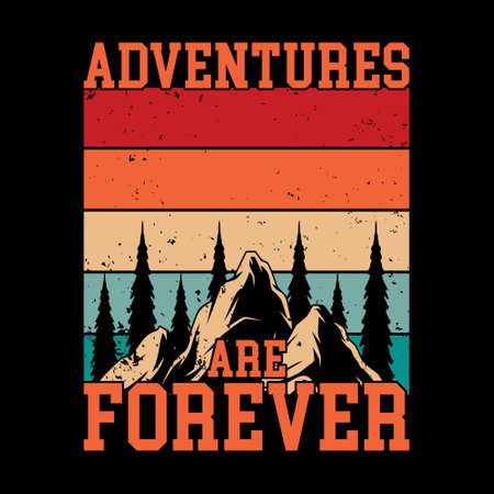 Adventure typography t-shirt graphics, print, poster, vector illustrationのイラスト素材
