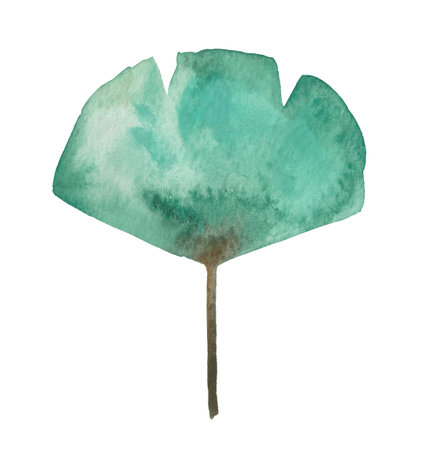 Watercolor leaf. An abstract, decorative, stylish image for a variety of weddings and design compositionsの写真素材