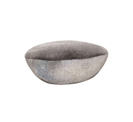 Watercolor element on white background, metal marching bowl.の写真素材