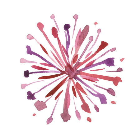 Colorful fireworks isolated on white backgroundの写真素材
