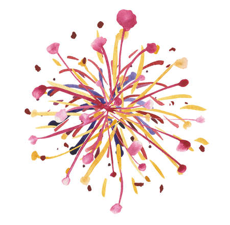 Colorful fireworks isolated on white backgroundの写真素材