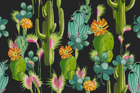 Cactus patternの写真素材