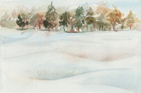 The winter forest, beautiful trees and drifts of snow are ideal for backgrounds on cards and other printed materials with a New Year and Christmas theme.の写真素材