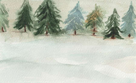 The winter forest, beautiful trees and drifts of snow are ideal for backgrounds on cards and other printed materials with a New Year and Christmas theme.の写真素材
