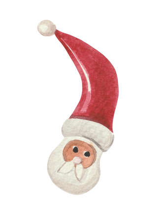 Watercolor Santa Claus. Candy made in the style of a fairy-tale character. Decor for product design on the theme of winter holidays, new year, christmas.の写真素材