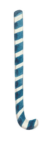 New Year's candy cane is the perfect addition to Christmas and New Years. Painted in watercolor on a white background.の写真素材