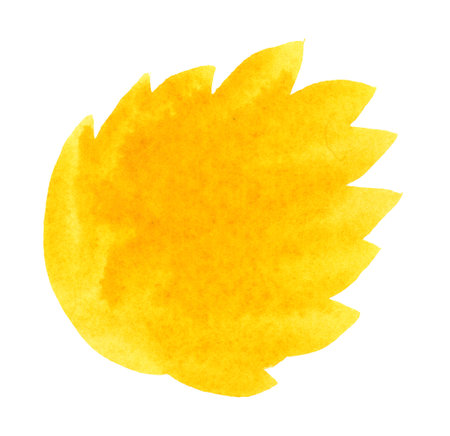 Abstract yellow flower. Hand drawn on a white background.の写真素材
