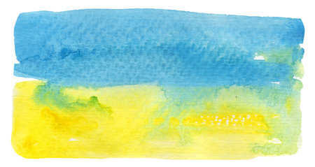 Abstract Ukrainian flag as a symbol of independence on a white background.の写真素材