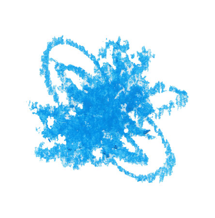 Abstract blue flower. Hand drawn on a white background.の写真素材