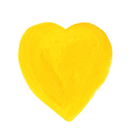 Yellow heart - as a symbol of solar love and freedom. This is especially true for love for Ukraine.の写真素材