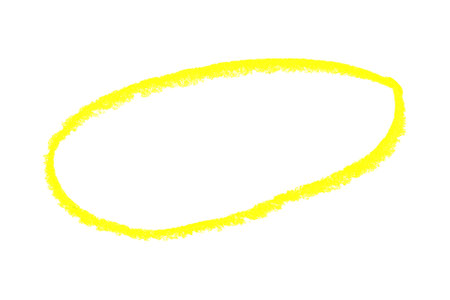 Abstract form in yellow, suitable as a separate element or background. Hand drawn on a white background.の写真素材