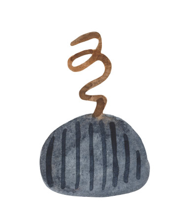 Isolated element on a white background. Hand drawn watercolor pumpkin. For design on the theme of Halloween, Thanksgiving, autumn farm fairsの写真素材