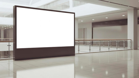 Blank billboard in the lobby of a modern office. 3d renderingの素材