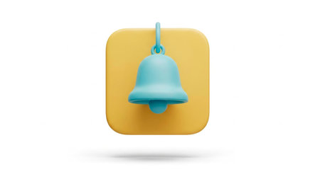 3D rendering of a bell isolated on white background with clipping pathの素材