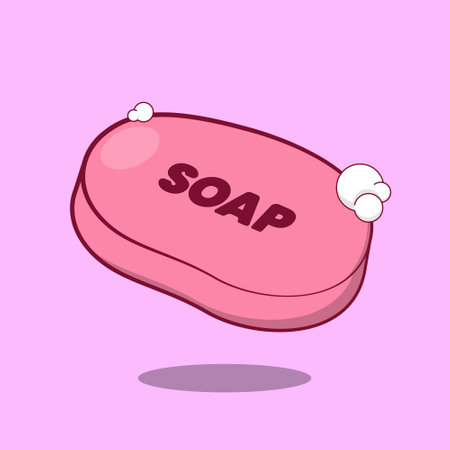 Bath Soap Illustration Vector Icon with bubble