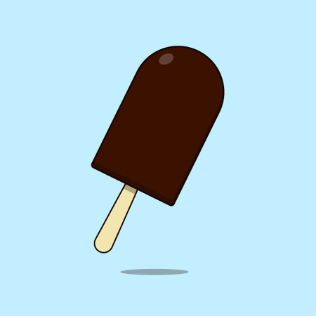 Chocolate Ice Cream Vector Illustration Icon Choco Barのイラスト素材