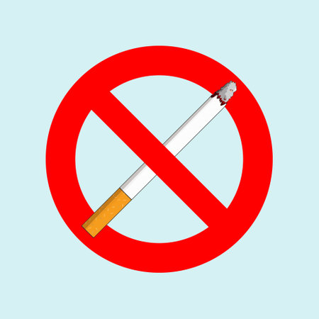 No Smoking Sign Vector Illustration Icon Cigarette Iconのイラスト素材