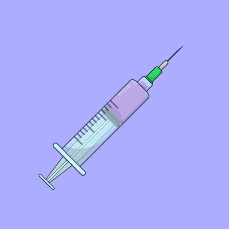 Syringe Vector Illustration Icon Medical Syringe Injectionのイラスト素材