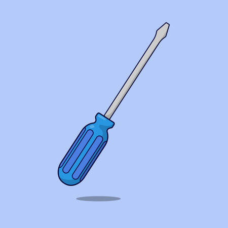 Flat Screwdriver Tool Illustration Icon Vectorのイラスト素材