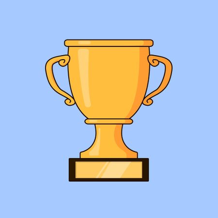 1st prize gold trophy cup winner Illustration vector Icon position holderのイラスト素材