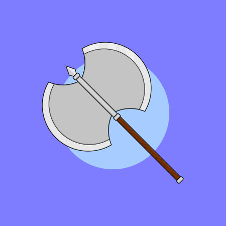 Flat Double-sided Axe Weapon Illustration Vector Icon