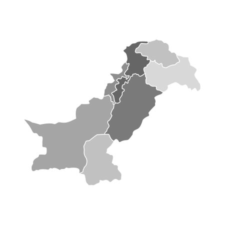 Black White Map of Pakistan Vector Illustration Pakistani Mapのイラスト素材