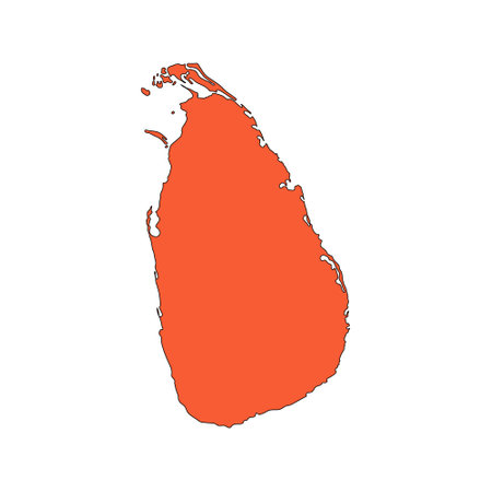 Flat Map of Sri Lanka Vector Illustration Sri Lanka Mapのイラスト素材